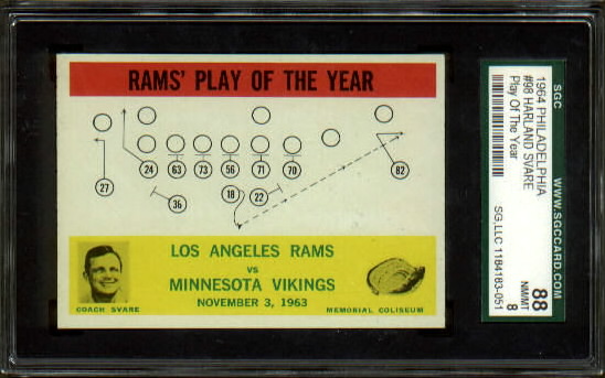 Rams Play of the Year - Harland Svare - 1964 Philadelphia #98 - SGC 88