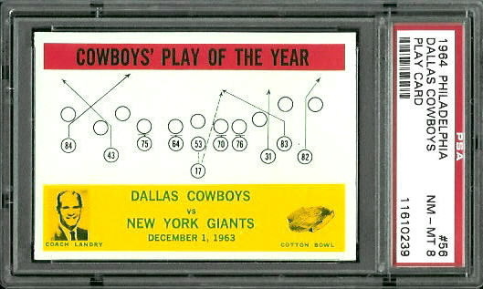 Cowboys Play of the Year - Tom Landry - 1964 Philadelphia #56 - PSA 8