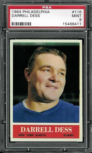 Darrell Dess - 1964 Philadelphia #116 - PSA 9