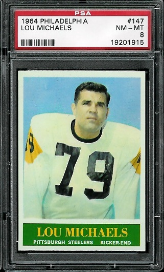 Lou Michaels - 1964 Philadelphia #147 - PSA 8