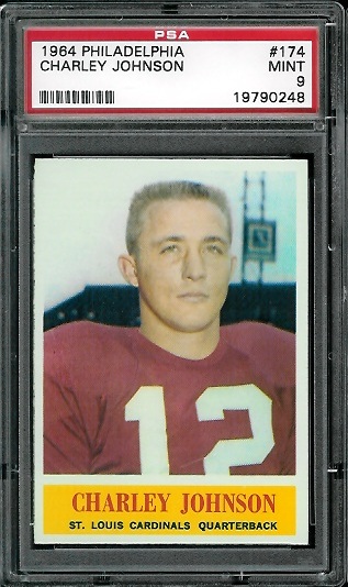 Charley Johnson - 1964 Philadelphia #174 - PSA 9