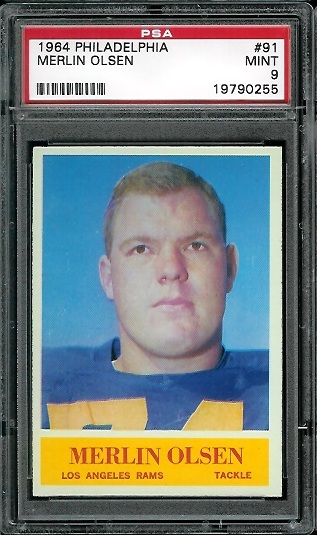 Merlin Olsen - 1964 Philadelphia #91 - PSA 9