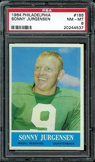 Sonny Jurgensen - 1964 Philadelphia #186 - PSA 8