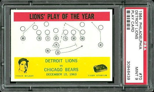 Lions Play of the Year - 1964 Philadelphia #70 - PSA 9