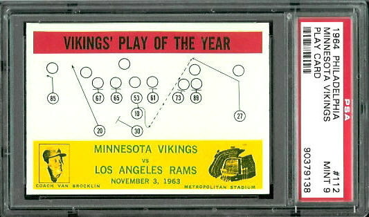 Vikings Play of the Year - Norm Van Brocklin - 1964 Philadelphia #112 - PSA 9