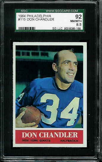 Don Chandler - 1964 Philadelphia #115 - SGC 92