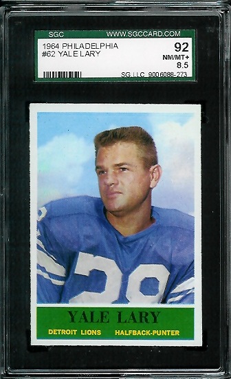 Yale Lary - 1964 Philadelphia #62 - SGC 92