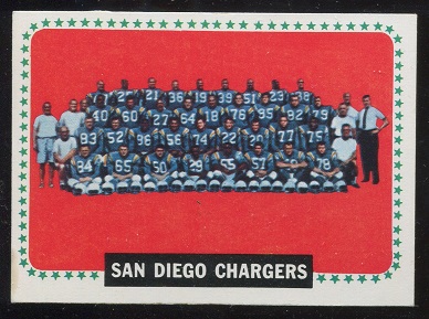 1964 Topps #175 - San Diego Chargers Team - exmt