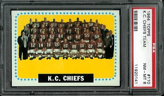 Chiefs Team - 1964 Topps #110 - PSA 8