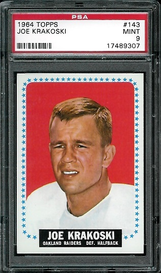 Joe Krakoski - 1964 Topps #143 - PSA 9