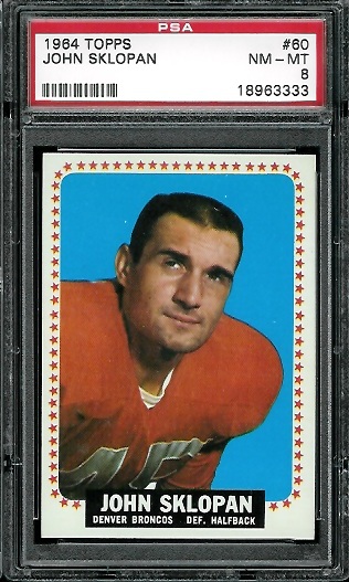 John Sklopan - 1964 Topps #60 - PSA 8