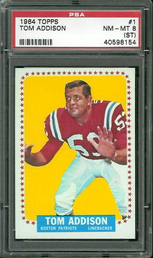 1964 Topps #1 - Tommy Addison - PSA 8 st