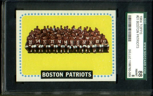 Boston Patriots Team - 1964 Topps #21 - SGC 88