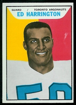 1965 Topps CFL #105 - Ed Harrington - exmt