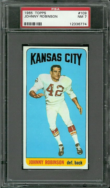 Johnny Robinson - 1965 Topps #109 - PSA 7