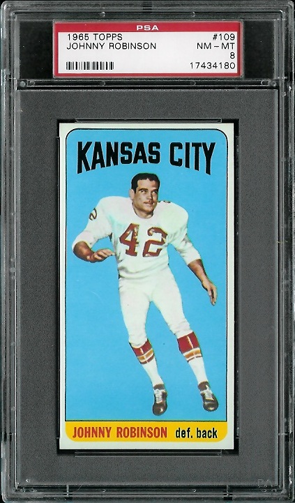 Johnny Robinson - 1965 Topps #109 - PSA 8