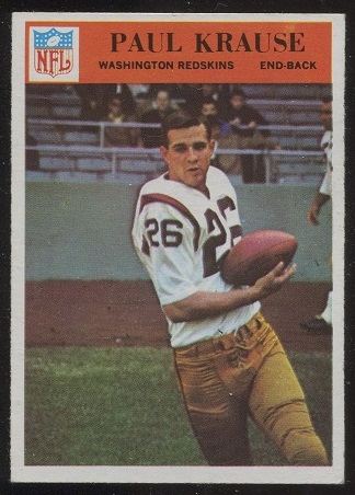 Paul Krause - 1966 Philadelphia #186 - exmt
