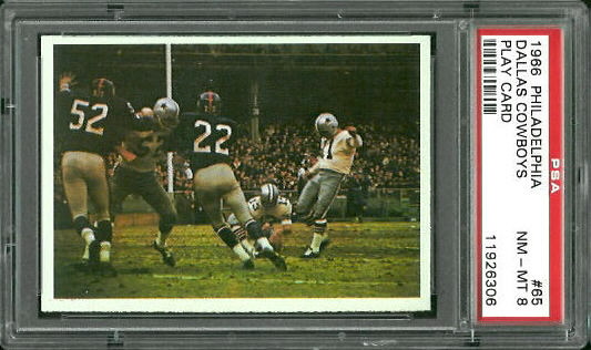 Cowboys Play - 1966 Philadelphia #65 - PSA 8