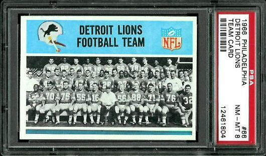 Lions Team - 1966 Philadelphia #66 - PSA 8