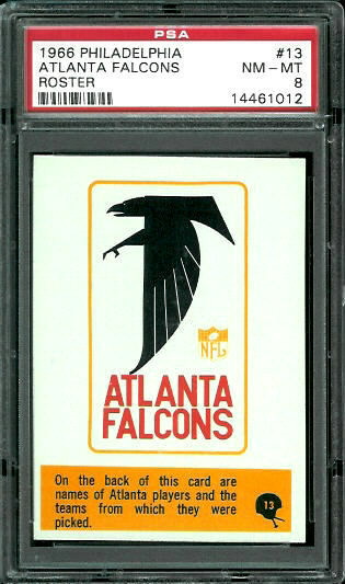 Falcons Roster - 1966 Philadelphia #13 - PSA 8