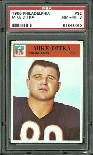1966 Philadelphia #32 - Mike Ditka - PSA 8