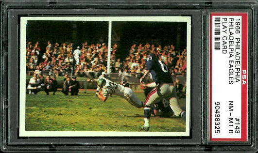Eagles Play - 1966 Philadelphia #143 - PSA 8