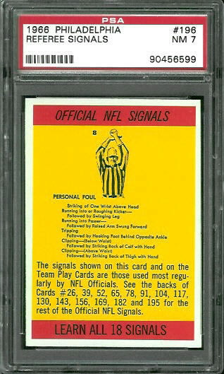 Referee Signals - 1966 Philadelphia #196 - PSA 7
