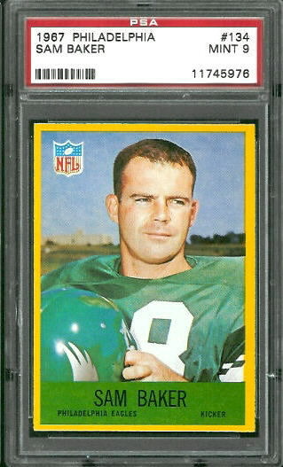 Sam Baker - 1967 Philadelphia #134 - PSA 9