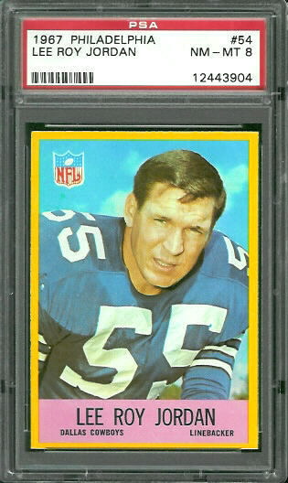 Lee Roy Jordan - 1967 Philadelphia #54 - PSA 8