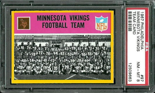 Vikings Team - 1967 Philadelphia #97 - PSA 8