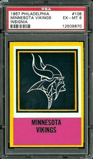 Vikings Logo - 1967 Philadelphia #108 - PSA 6