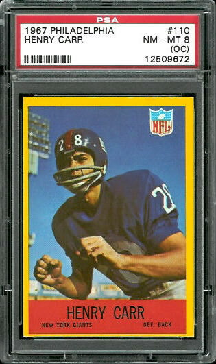 Henry Carr - 1967 Philadelphia #110 - PSA 8 oc