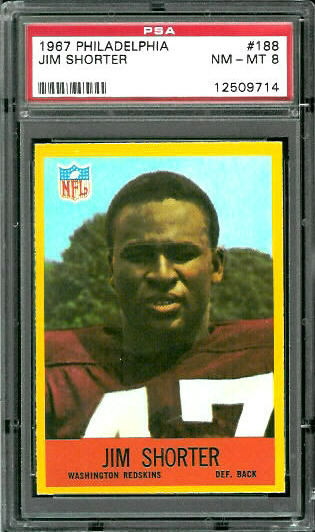 Jim Shorter - 1967 Philadelphia #188 - PSA 8