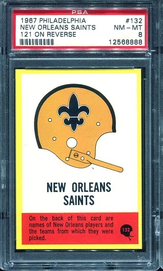 Saints Logo - 1967 Philadelphia #132 - PSA 8