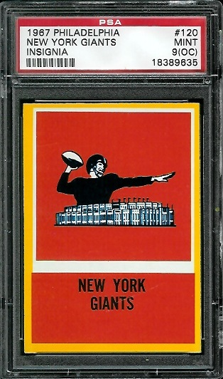 Giants Logo - 1967 Philadelphia #120 - PSA 9 oc