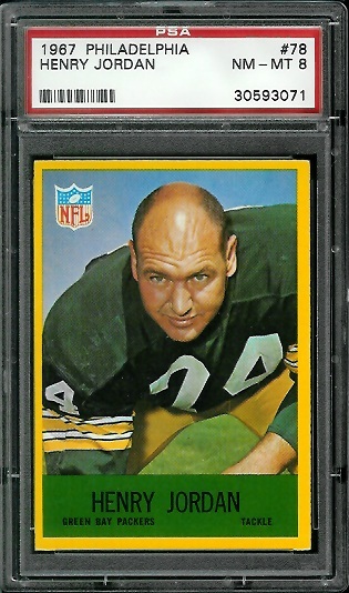 Henry Jordan - 1967 Philadelphia #78 - PSA 8