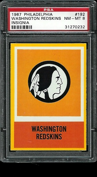 Redskins Logo - 1967 Philadelphia #192 - PSA 8