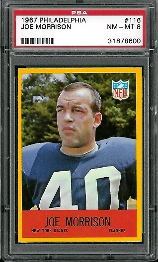 Joe Morrison - 1967 Philadelphia #116 - PSA 8