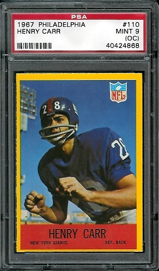 Henry Carr - 1967 Philadelphia #110 - PSA 9 oc