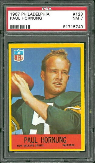 1967 Philadelphia #123 - Paul Hornung - PSA 7