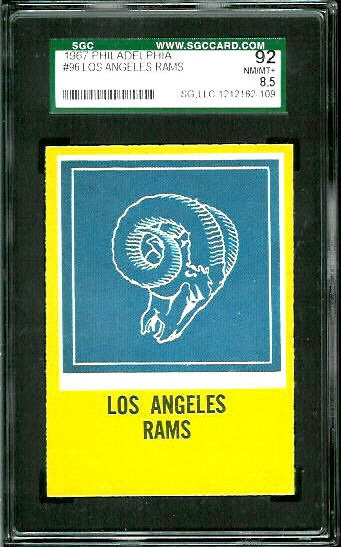 Rams Logo - 1967 Philadelphia #96 - SGC 92