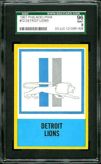 Lions Logo - 1967 Philadelphia #72 - SGC 96