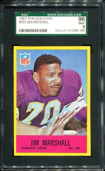 Jim Marshall - 1967 Philadelphia #103 - SGC 96