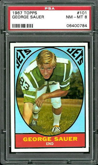 George Sauer Jr. - 1967 Topps #101 - PSA 8
