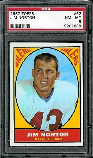 Jim Norton - 1967 Topps #52 - PSA 8