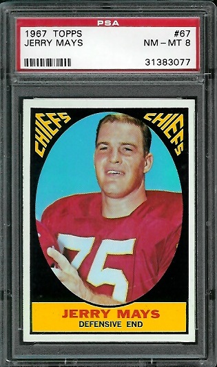 Jerry Mays - 1967 Topps #67 - PSA 8