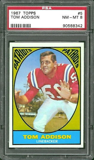 1967 Topps #5 - Tommy Addison - PSA 8