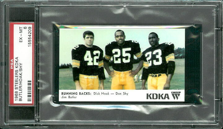 Running Backs - Dick Hoak - Don Shy - Jim Butler - 1968 KDKA Steelers #12 - PSA 6