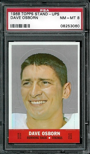 Dave Osborn - 1968 Topps Stand Up #19 - PSA 8