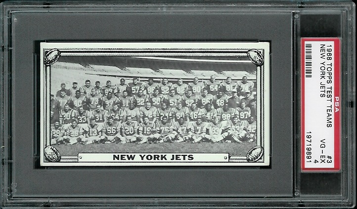 New York Jets Team - 1968 Topps Test Team Photos #3 - PSA 4